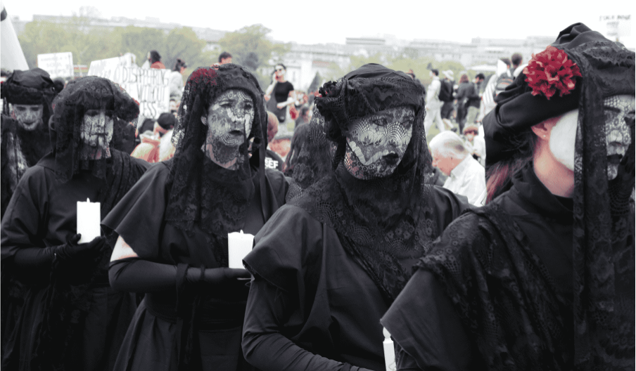 The Mourners, a poignant artistic expression of grief for Mother Earth